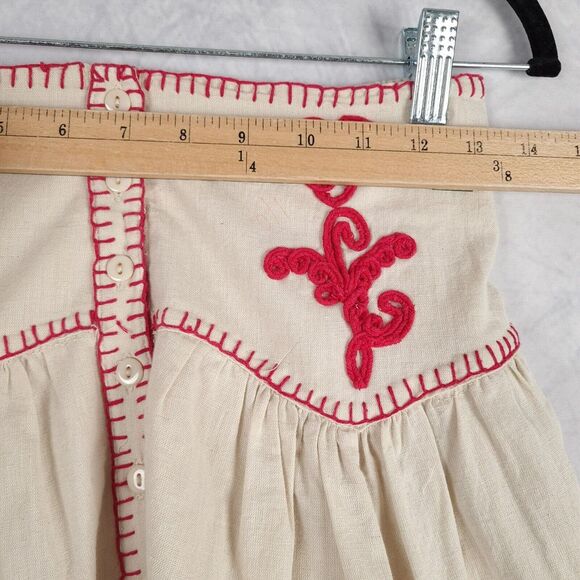 Free People Cream and Red Embroidered Skirt Set - Picture 11 of 16